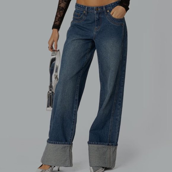 Vesper Cuffed Low Rise Jeans - Picture 1 of 4